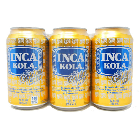 Inca Kola The Golden Kola La Kola Dorada The Golden Carbonated Beverage 12 FL OZ 6 Can Pack