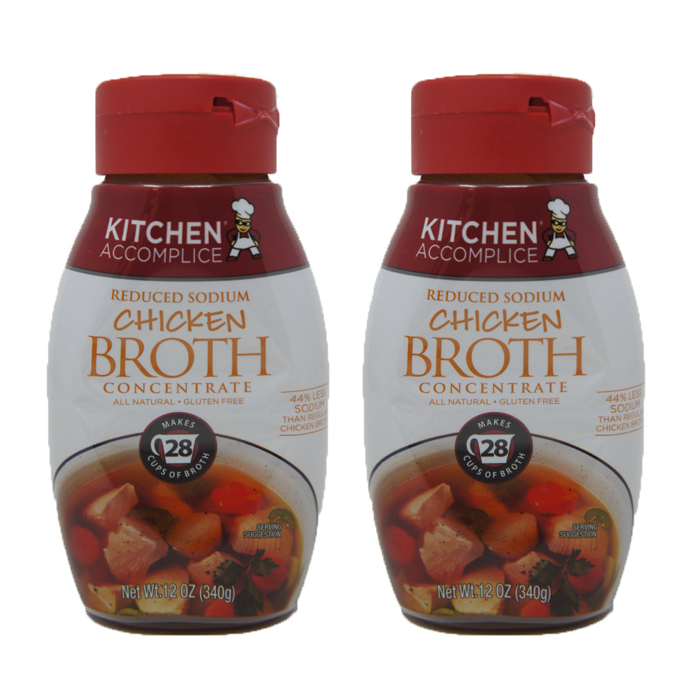 Kitchen Accomplice Reduced Sodium Chicken Broth Concentrate, 12 Oz (2 Pack)
