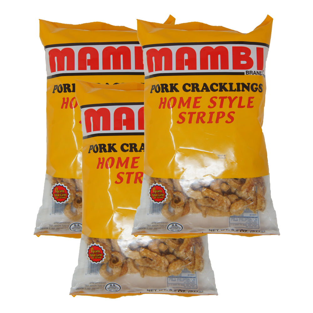 Mambi, Pork Cracklings, Home Style Strips, 8.6 oz
