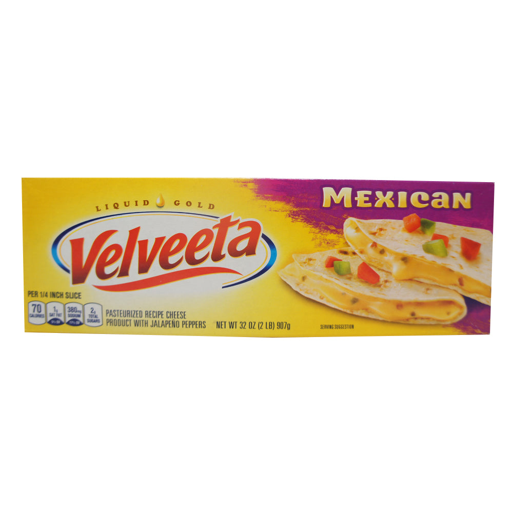 Velveeta Mexican liquid gold Cheese with Jalapeño Peppers, 32 oz Bar