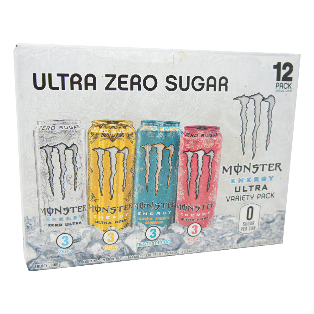 Monster Energy, Ultra Zero Sugar, Variety Pack, 16 oz (12 cans)