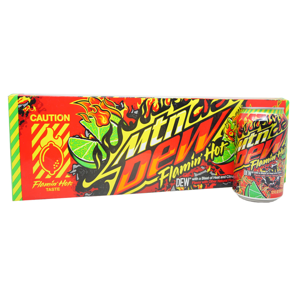 Mountain Dew Flamin Hot, Dew With A Blast Of Heat And Citrus, 12 Oz (12 pack 1)