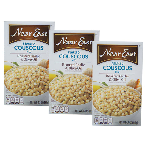 Near East, Pearled Couscous Mix, Roasted Garlic & Olive Oil, 4.7 oz (3 pack)