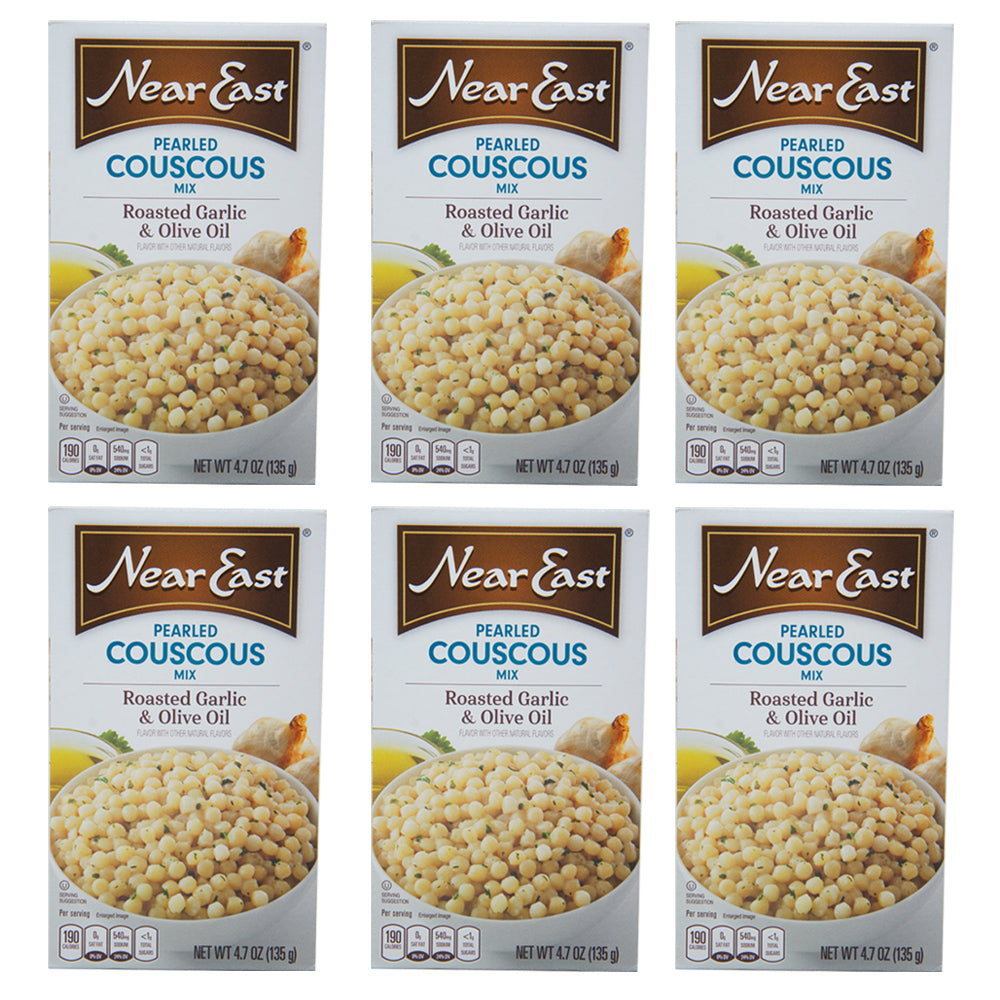 Near East, Pearled Couscous Mix, Roasted Garlic & Olive Oil, 4.7 oz (6 pack)