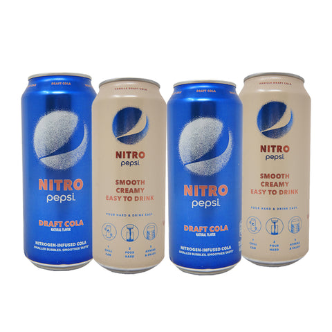 Pepsi Nitro, Draft Cola - Vanilla Natural Flavor, 13.65 oz Can (mix)
