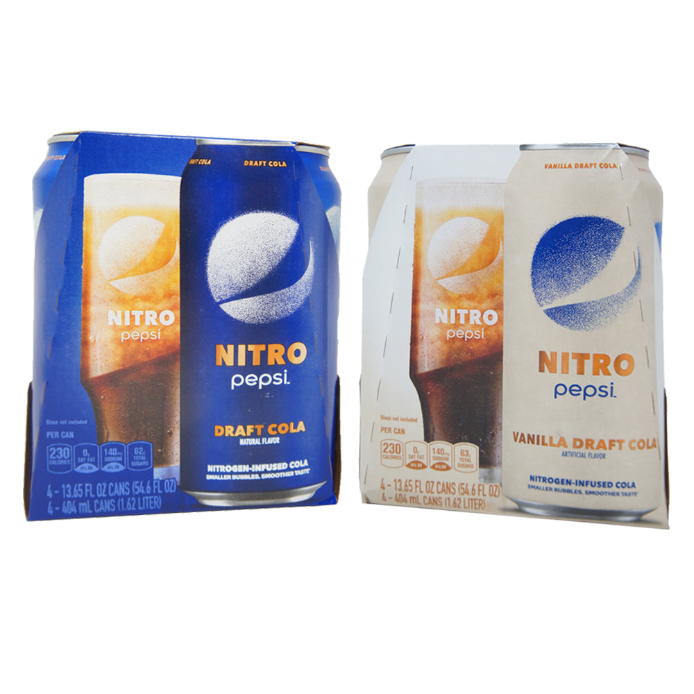 Pepsi Nitro, Draft Cola - Vanilla Natural Flavor, 13.65 oz Can (8 cans)
