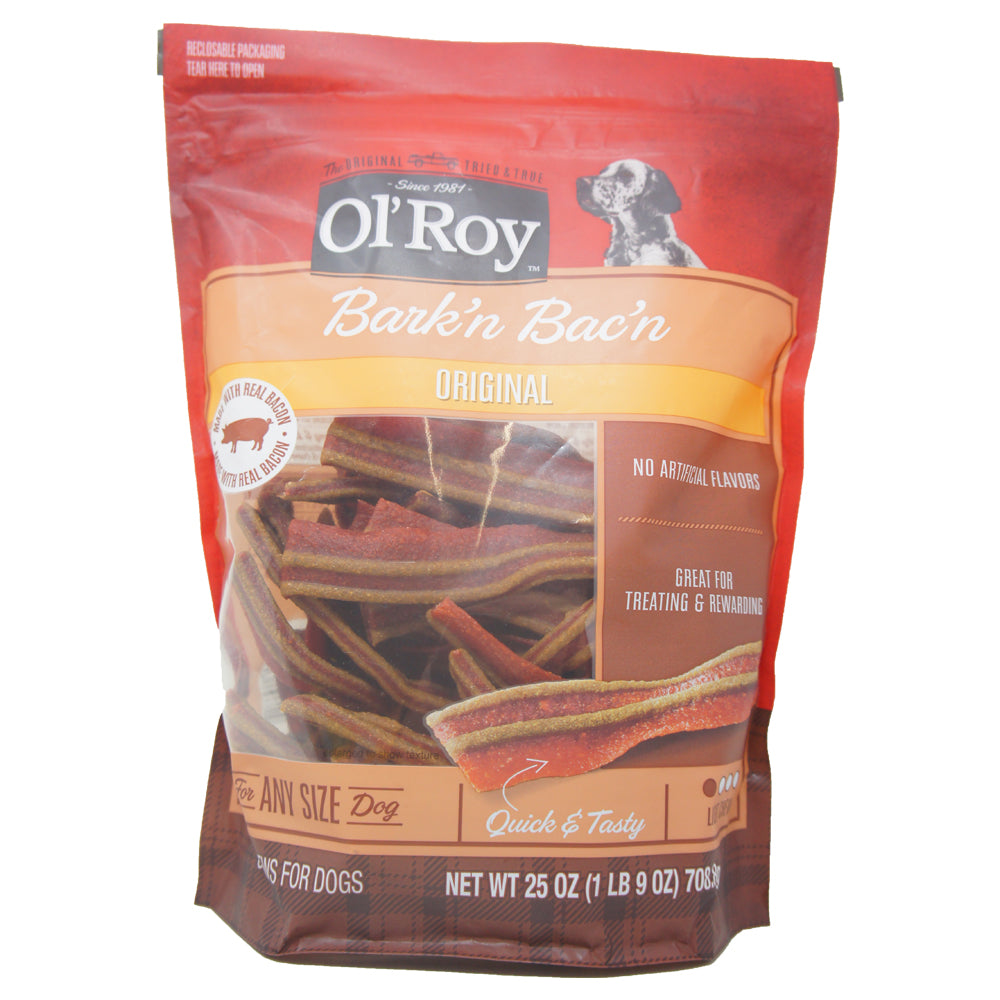 Ol'Roy, Original Bark´n Bac´n Light Chew Bacon Dog Treat, 25 oz Bag