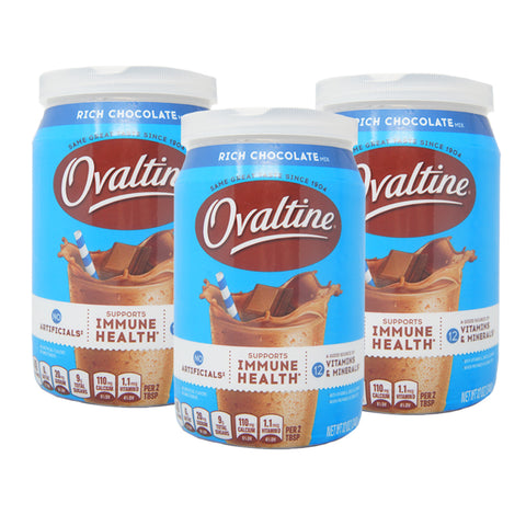 Ovaltine, Rich Chocolate Mix, Suports Immune Health, 12 oz (3 Pack)