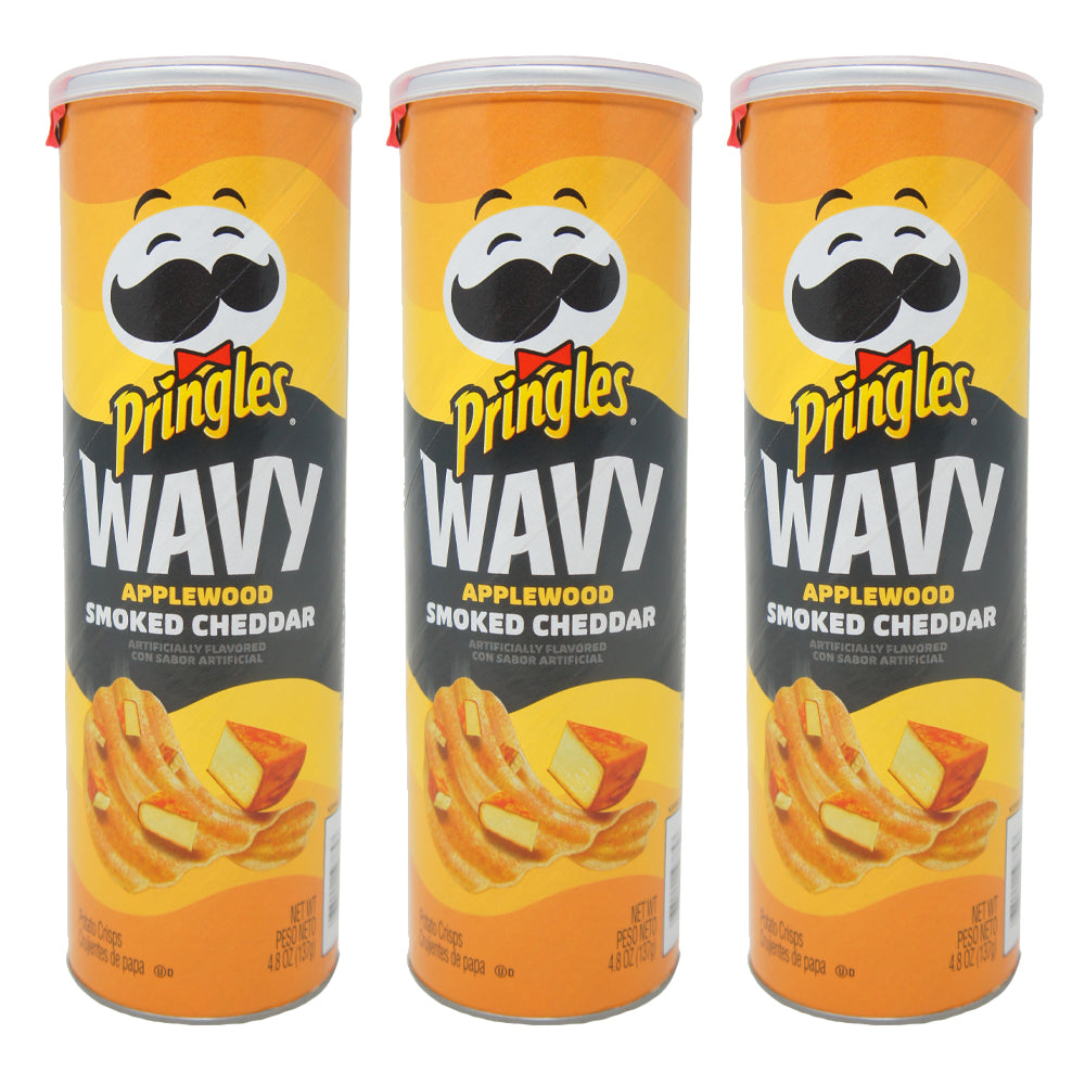 Pringles, Wavy Applewood Smoked Cheddar, Artificially Flavored, 4.8 oz 3