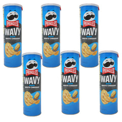 Pringles, Wavy Sharp, White Cheddar, 4.8 oz (6 pack)