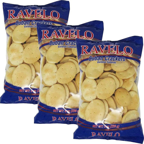 Ravelo Crackers Cuban Crackers Galletas Cubanas Original, 3 Pack, 8 oz (226g) Bag