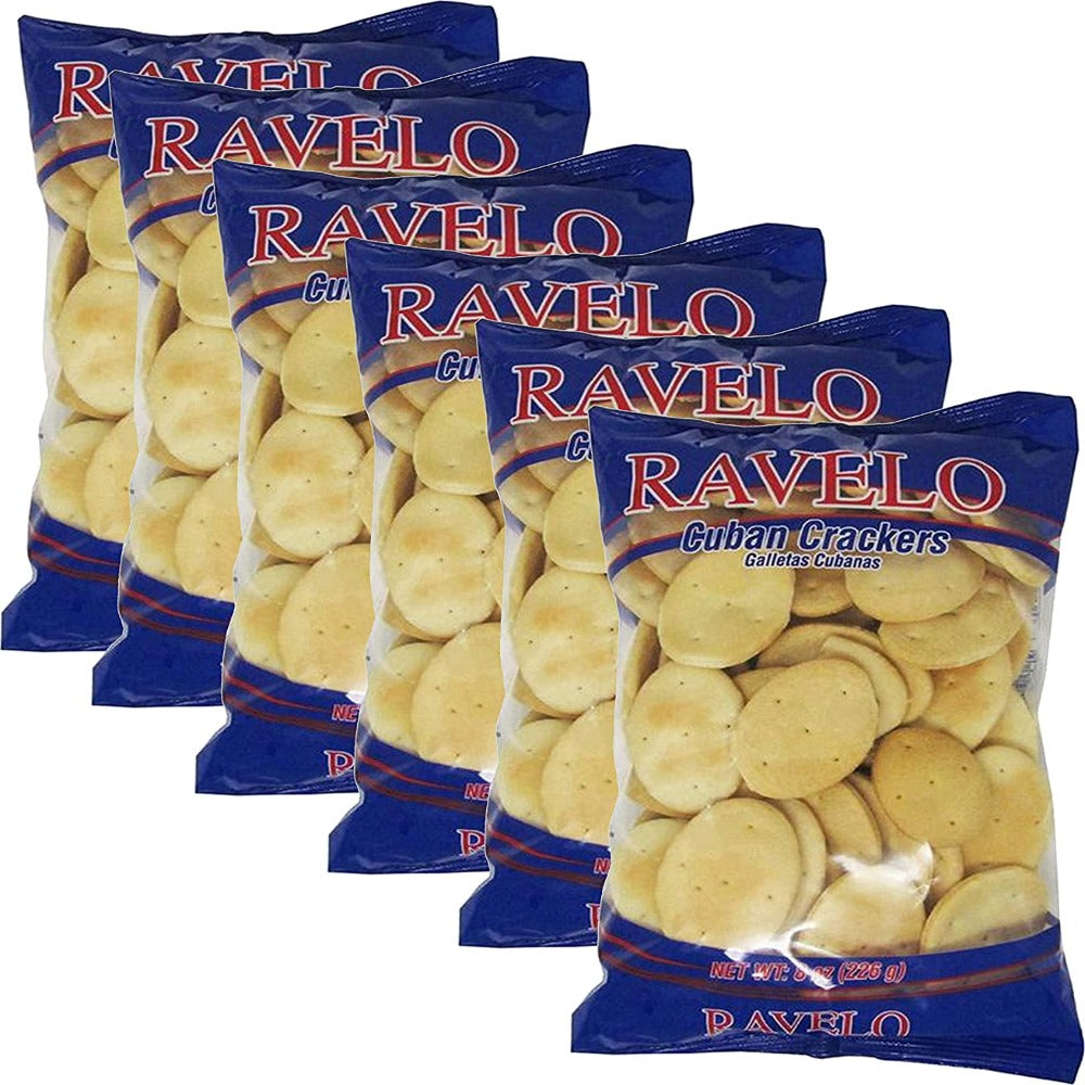 Ravelo Crackers Cuban Crackers Galletas Cubanas Original, 6 Pack, 8 oz (226g) Bag