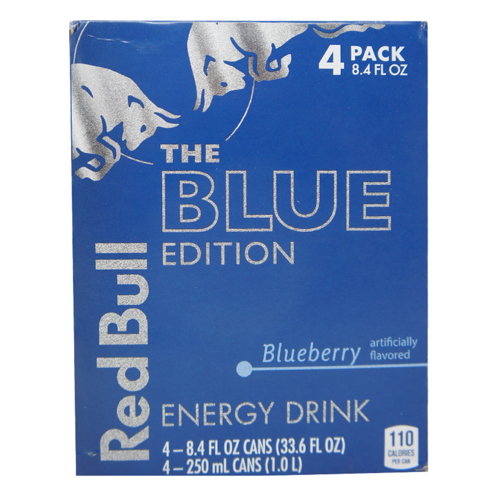 Red Bull, Blue Edition, Blueberry, 8.4 oz (4 Pack) Cans
