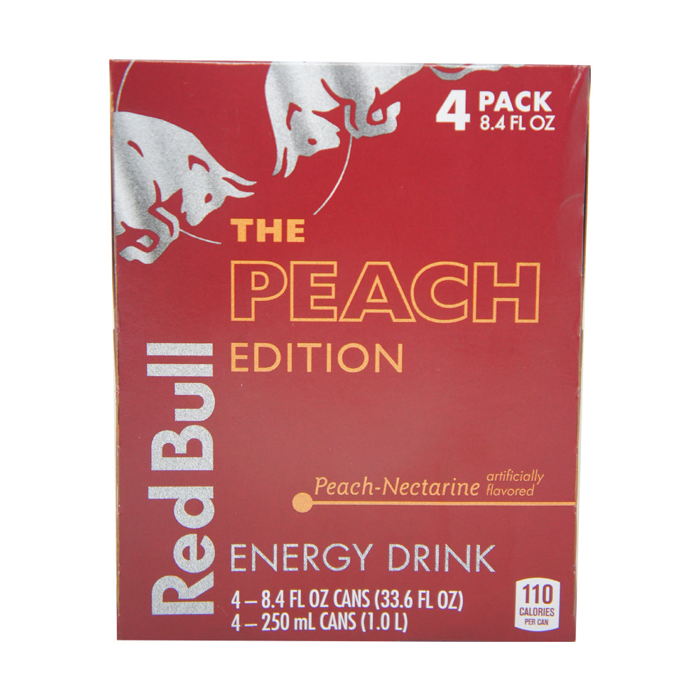 Red Bull, Peach Edition, Peach-Nectarine, 8.4 oz (4 Pack)