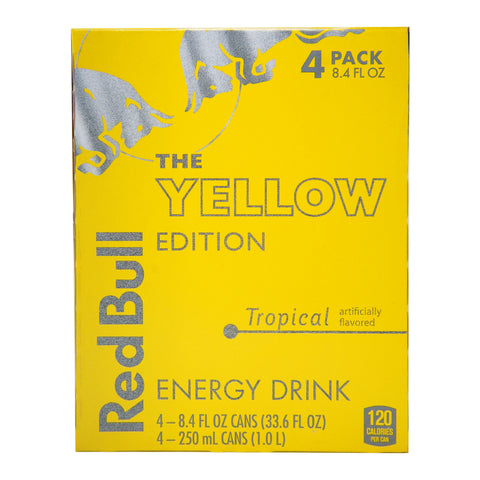 Red Bull, The Yellow Edition, Tropical, 8.4 oz (4 Pack)
