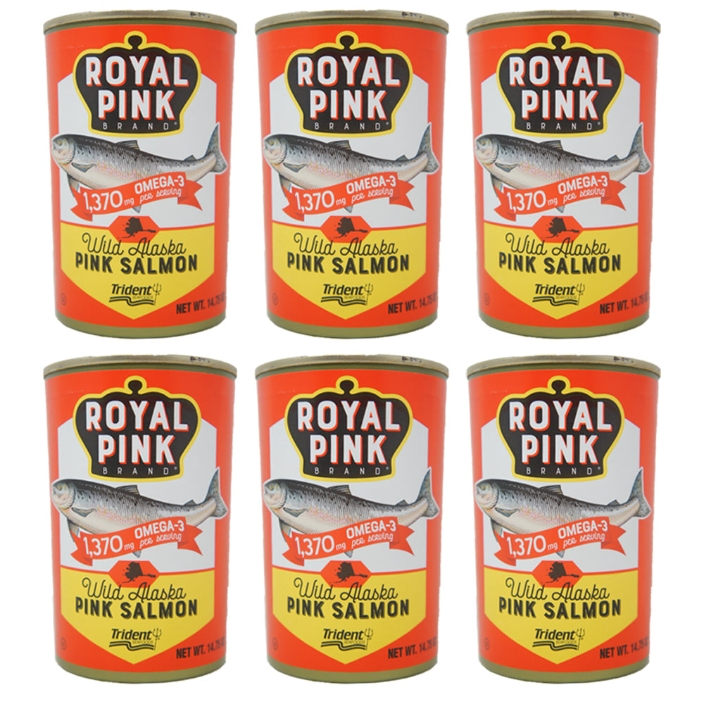 Royal Pink Brand, Wild Alaska, Pink Salmon, 14,75 oz (6 Pack)