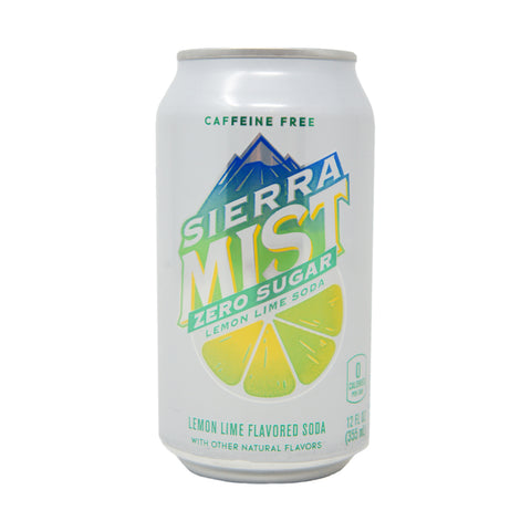 Sierra Mist, Zero Sugar, Lemon Lime Soda, 12 oz can 