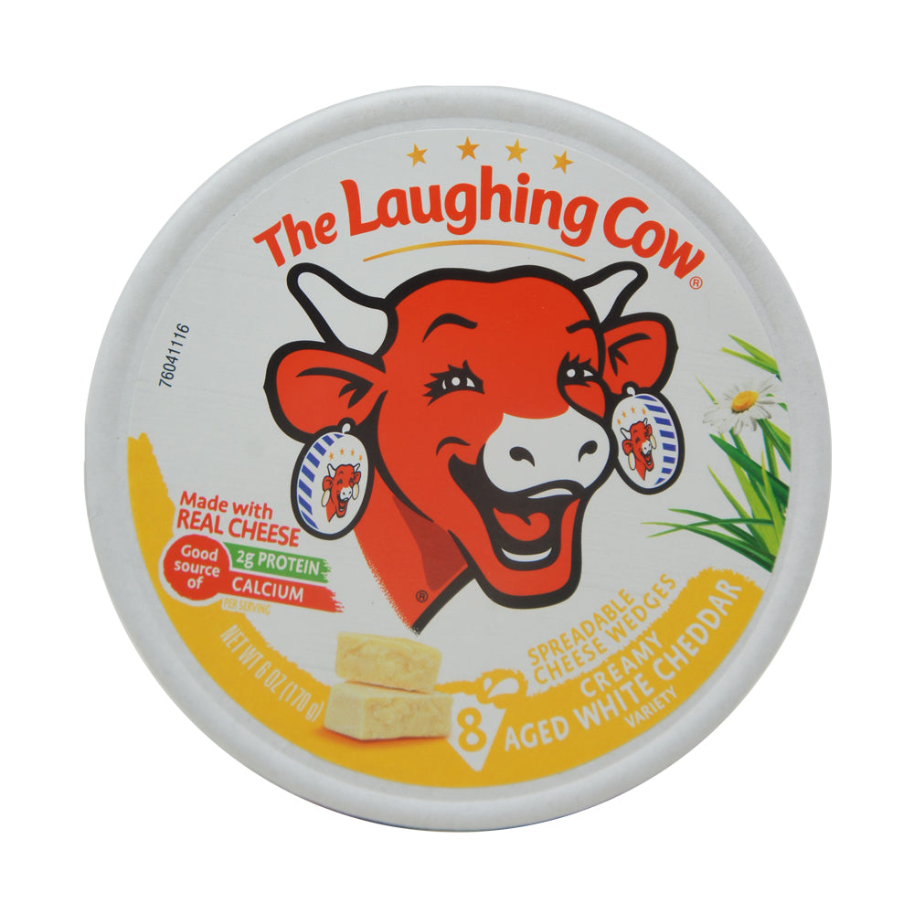 The Laughing Cow, Spreadable Cheese Wedges, Creamy Aged White Cheddar, 6 oz