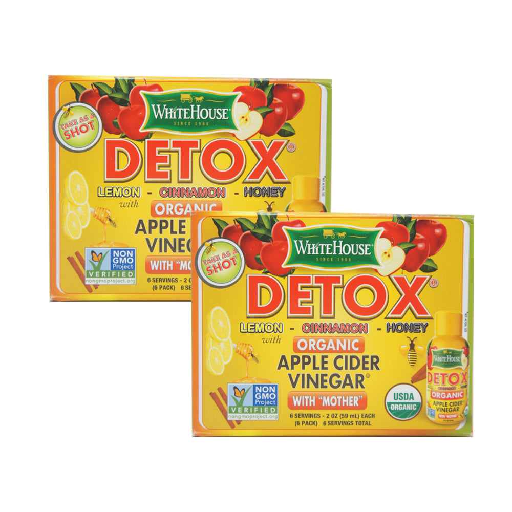 White House, Detox Lemon-Cinnamon-Honey Organic Apple Cider Ninegar, 2 oz (6 servings)