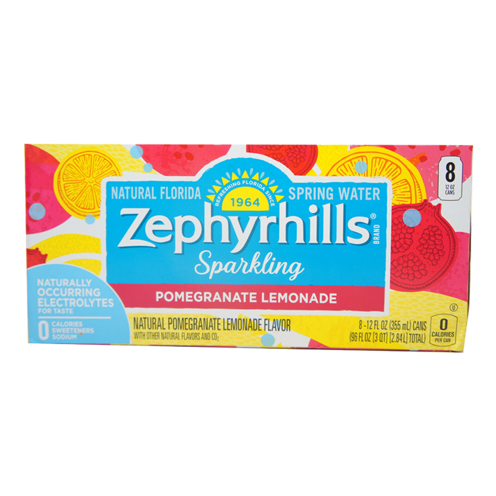 Zephyrhills, Sparkling Water, Pomegranate Lemonade, 12 oz (8 cans)