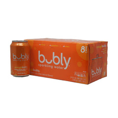 Bubly Sparking Water, Orange Flavored, 8-12 fl oz Cans (96 fl oz)