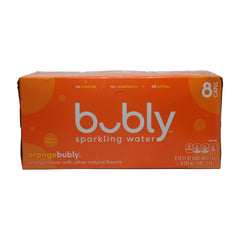 Bubly Sparking Water, Orange Flavored, 8-12 fl oz Cans (96 fl oz)