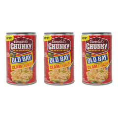 Campbell's Chunky Soup Clam Chowder Old Bay Seasoned, 18.8 oz Can (3 Pack)