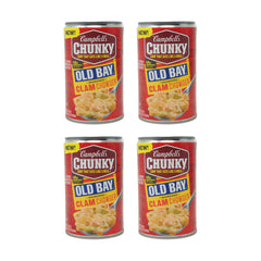 Campbell's Chunky Soup Clam Chowder Old Bay Seasoned, 18.8 oz Can (4 Pack)