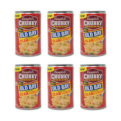 Campbell's Chunky Soup Clam Chowder Old Bay Seasoned, 18.8 oz Can (6 Pack)