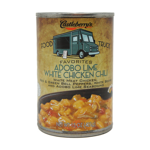 Castleberry's Food Truck Favorites, Abodo Lime White Chicken Chili, 15 oz Cans