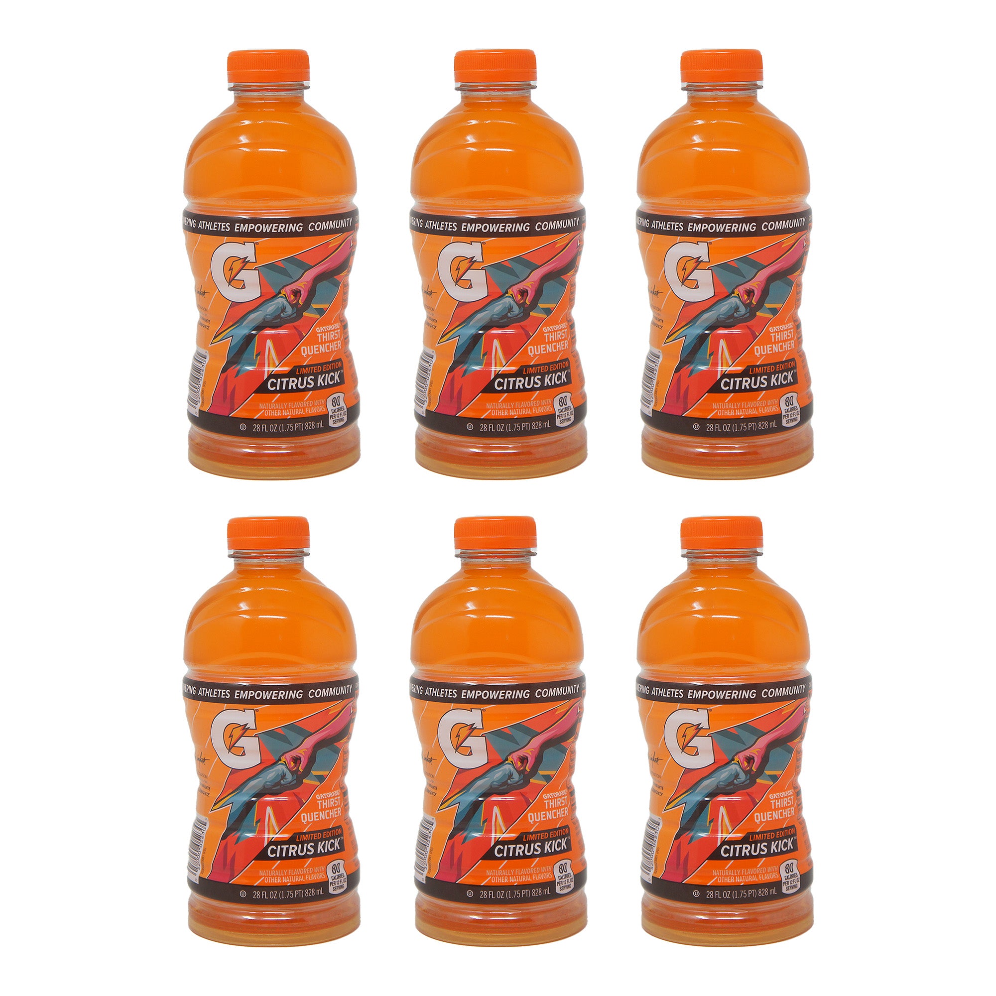 Gatorade Citrus Kick Thirst Quencher, Limited Edition, 28 oz Bottles (6 Pack)