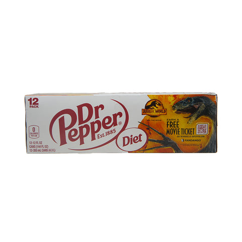 Dr Pepper Diet, Jurassic World Limited Edition, 12 oz (12 Pack)