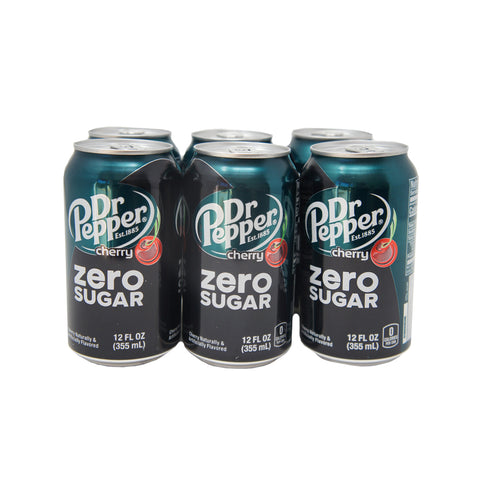 Dr Pepper, Cherry, Cero Sugar, Cherry Natural & Artificially Flavor (6 pack)