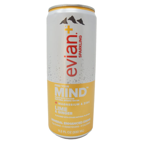 Evian +, sparkling lime & ginger (6 Pack) 11.2 oz (1)