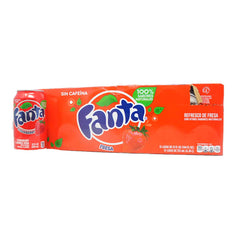 Fanta Strawberry Soda, Strawberry Flavored Soda, Caffeine Free, Naturally Flavored, 12 FL OZ, 12 Pack