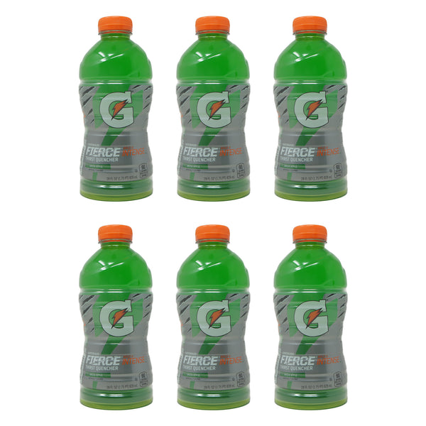 Gatorade Fierce Thirst Quencher, Green Apple Flavored, Bold & Intense, 28 oz Bottles