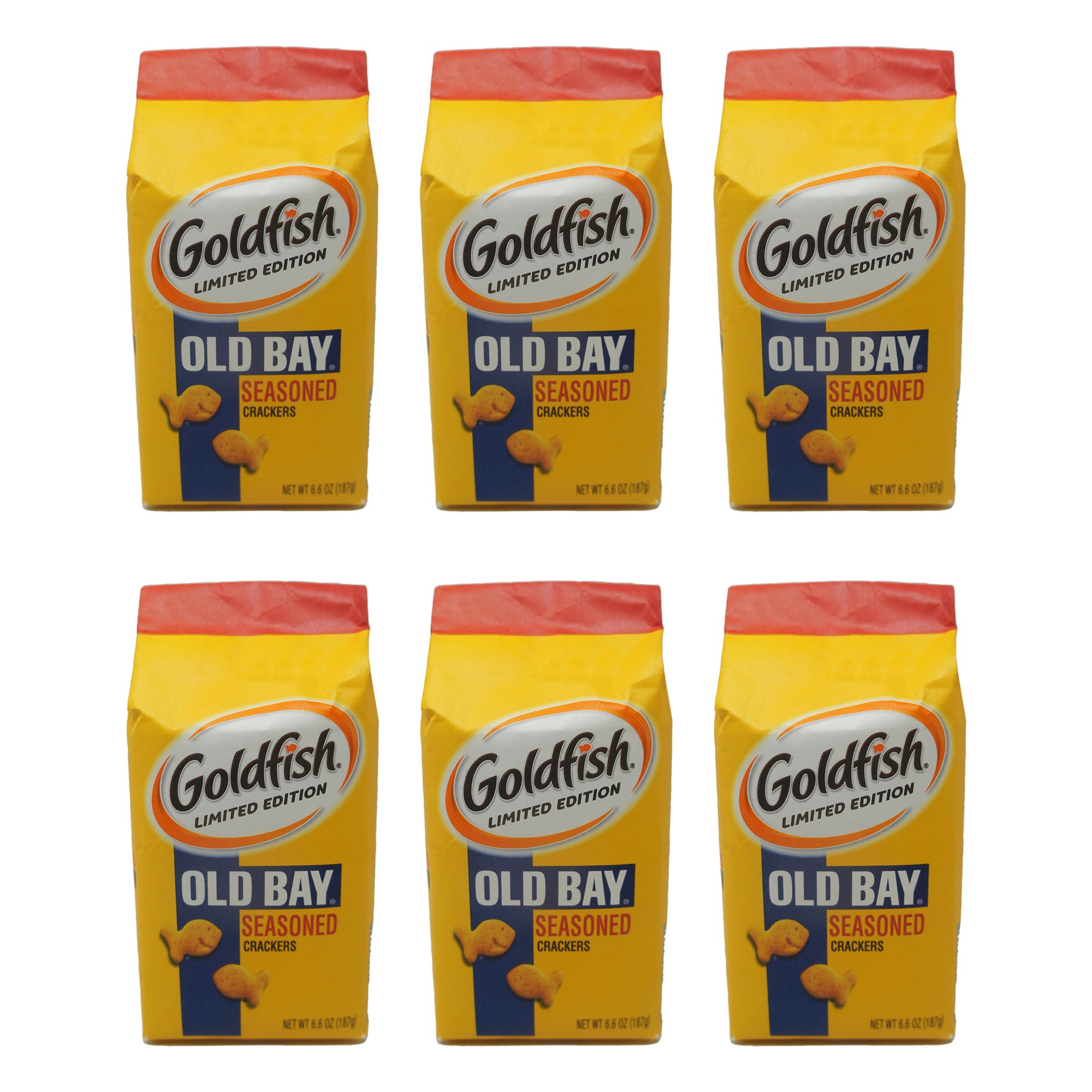 Goldfish Crackers, Old Bay Seasoned, Limited Edition, 6.6 oz per Pack (6 Pack)