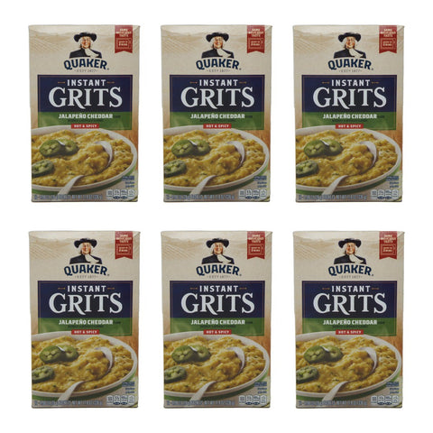 Quaker Instant Grits, Hot and Spicy Jalapeño Cheddar, 12 oz, 6 Pack