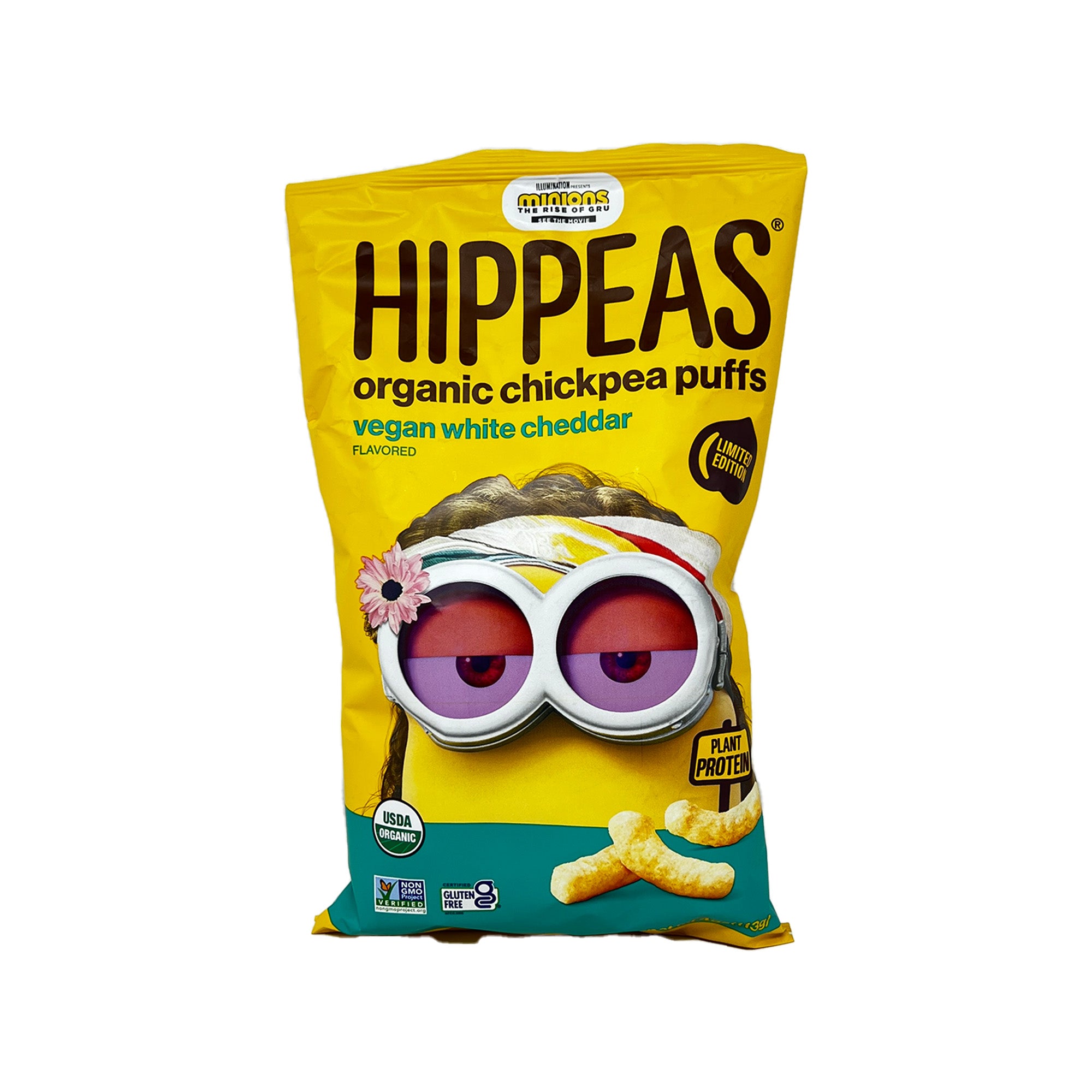 Hippeas Organic Chickpea Puffs, Limited Edition Minions: Rise of Gru, Vegan White Cheddar Flavored