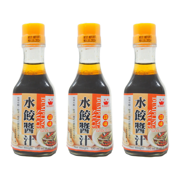 Kimbo Dumpling Dipping Sauce, Garlic Flavor, 6 Fl Oz (3 Pack)