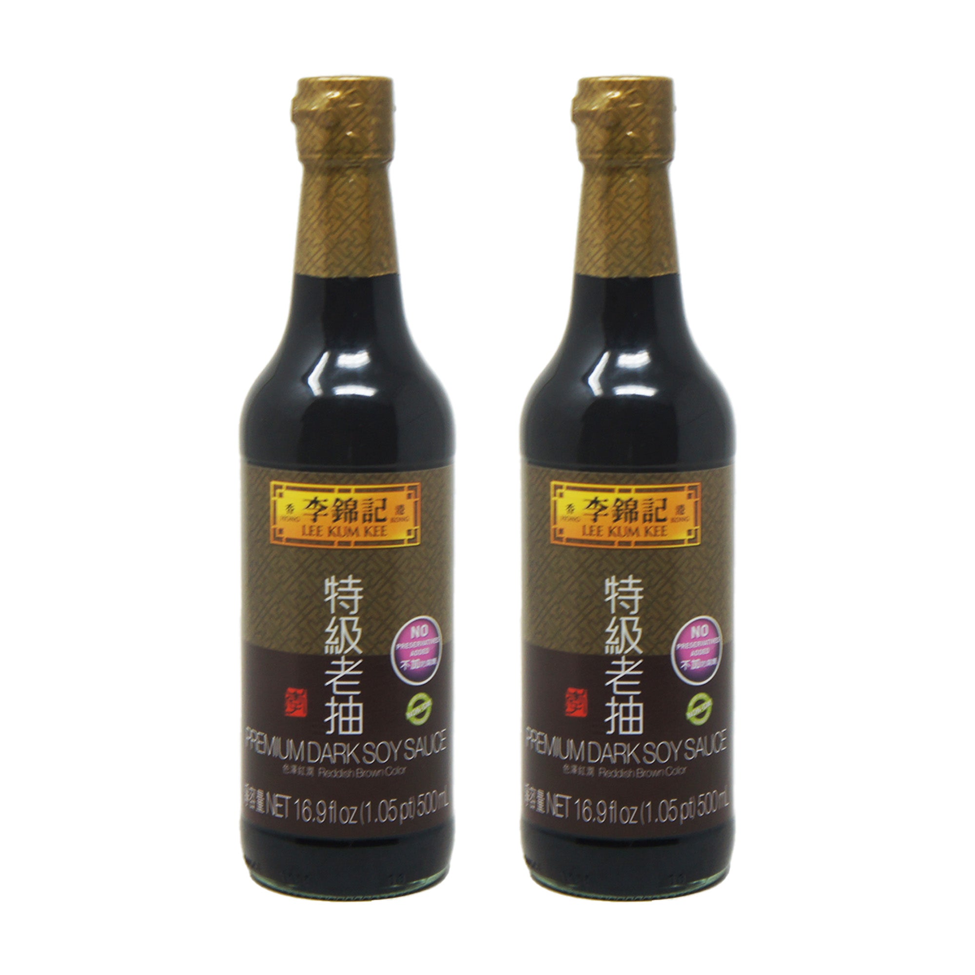 Lee Kum Kee Premium Dark Soy Sauce, 16.9 fl oz Bottle, Product of China (2 Pack)