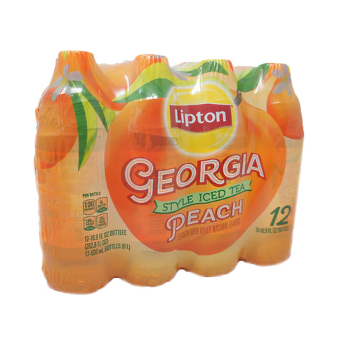 Lipton, Georgia, Style Iced Tea, Peach 16.9 OZ (12 pack)