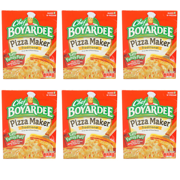 Chef Boyardee, Pizza Maker, Traditional, Crust Mix & Pizza Sauce 31.85 OZ (6 pack)