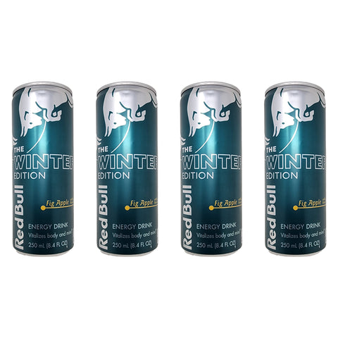 Red Bull Fig Apple Energizer Drink, Winter Edition, 8.4 fl oz, (4 Pack)