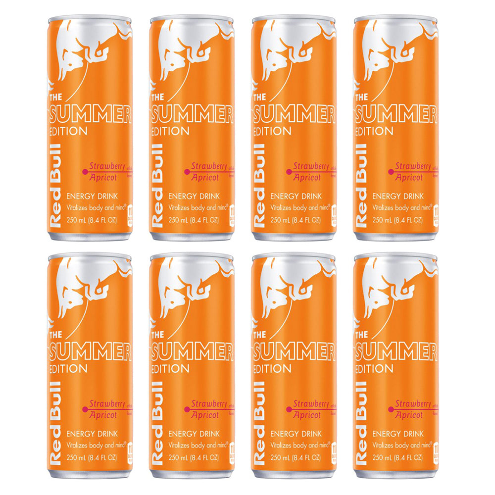 Red Bull Energizer Drink, Summer Edition, Strawberry Apricot, 8.4 fl oz (PREORDER TO APRIL 8)