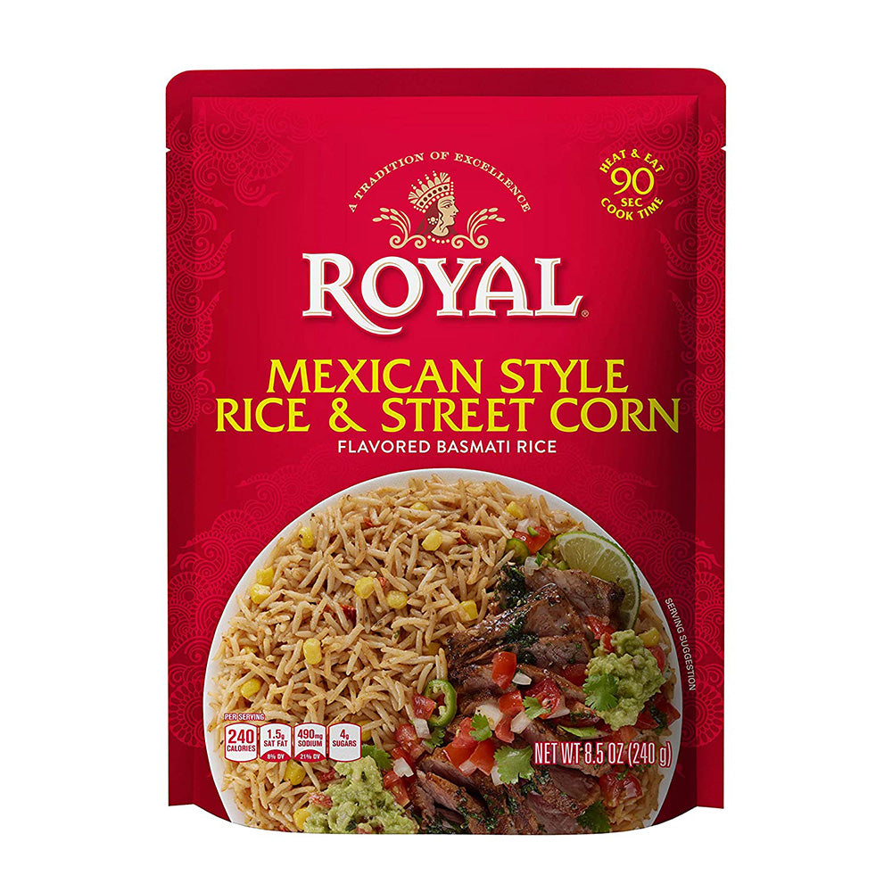 Royal Rice Authentic Ready to Heat Rice, Mexican Style Rice and Street Corn