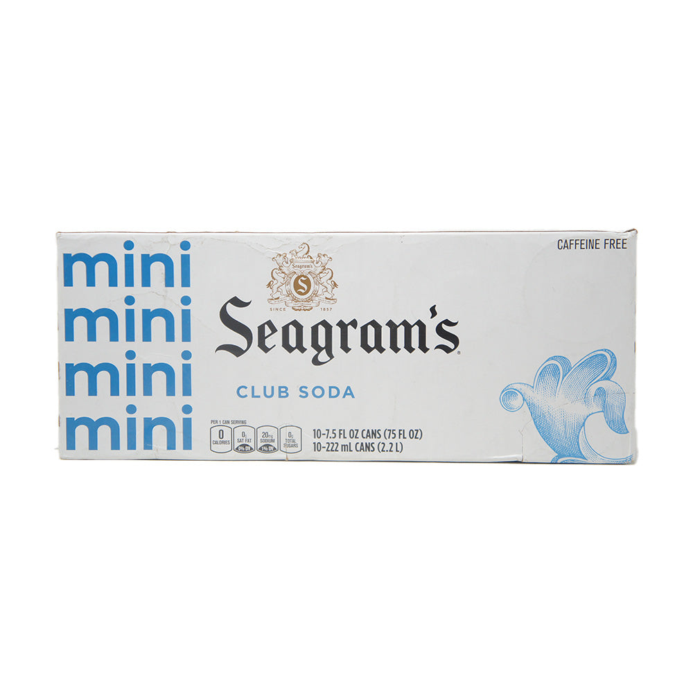 Seagram's Mini Club Soda, 7.5 fl oz Can, 10 Cans