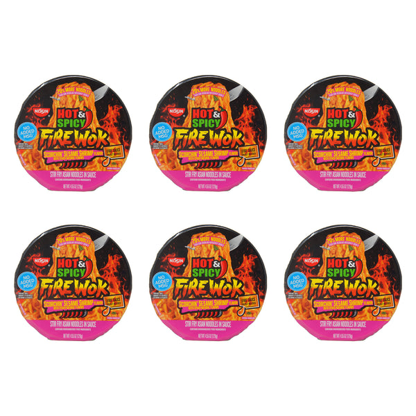 Hot & Spicy Firewok, Scorchin' Sesame Shrimp Flavor, 4.55 oz (6 Pack)