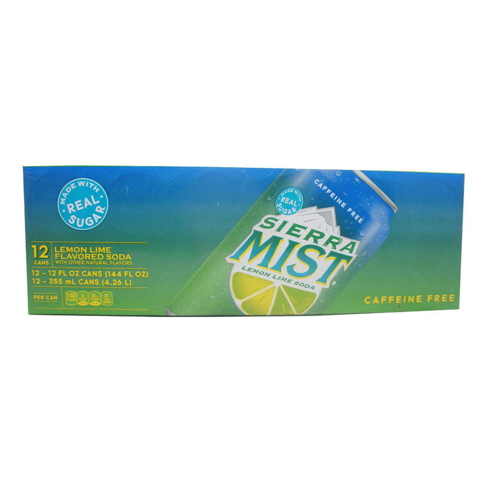 Sierra Mist, Lemon Lime Flavored Soda, With Other Natural Flavors 12 FL OZ, 12 Pack