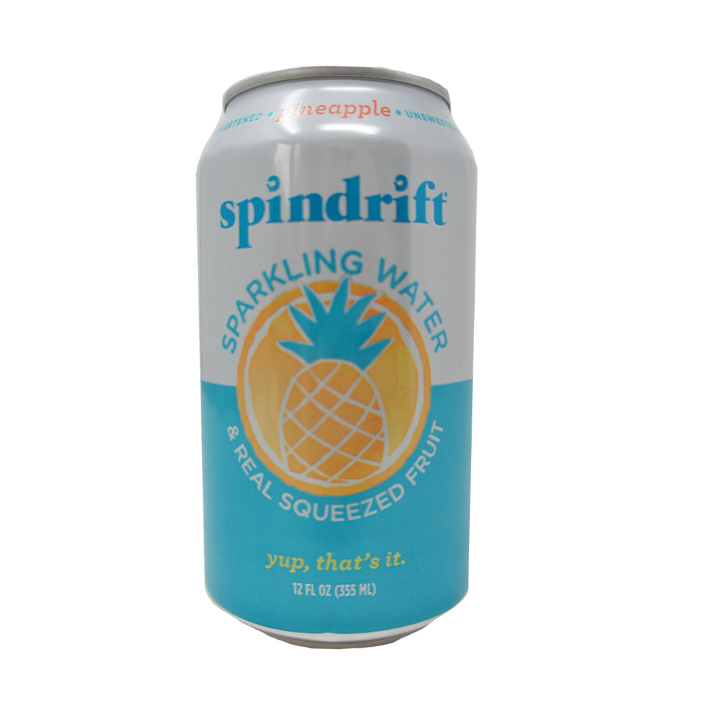 Spindrift, Sparkling Water, Real Squeezed Fruit, Pineapple 12 OZ (8 pack)